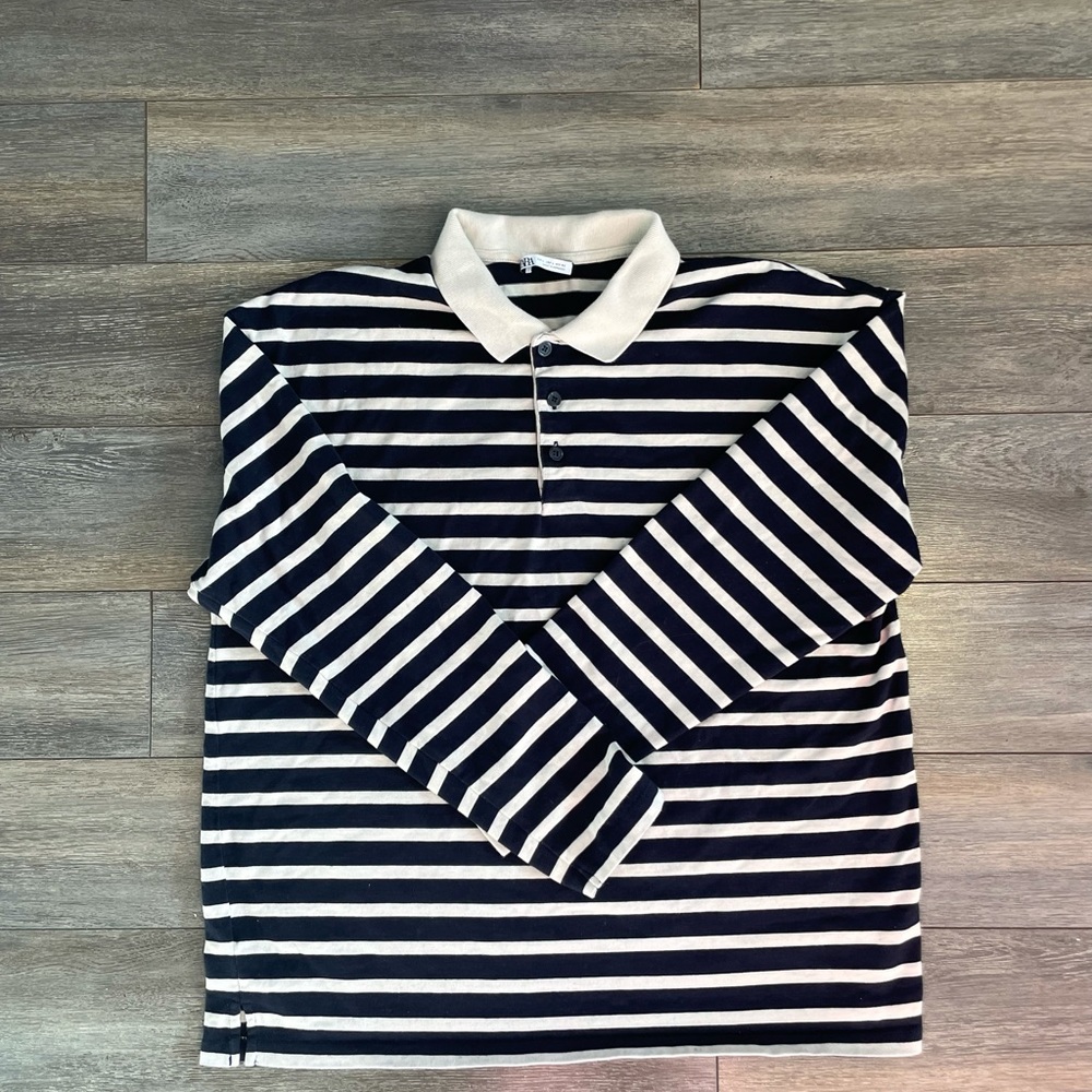 Zara striped collared shirt